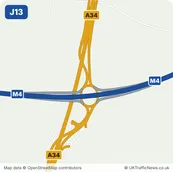 Map of M4 junction 13