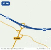 Map of M4 junction 23A