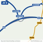 Map of M4 junction 8/9